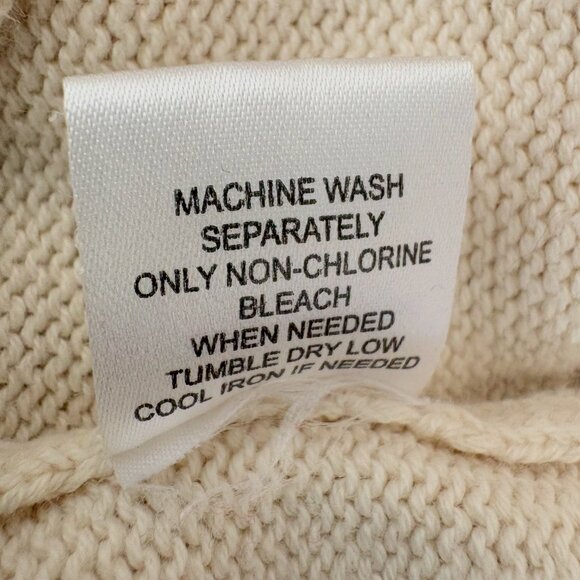 Weatherproof Vintage Men's Size L Ivory Long Sleeve Toggle Pullover Knit Sweater - Picture 12 of 12